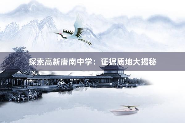 探索高新唐南中学：证据质地大揭秘